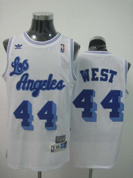  NBA Los Angeles Lakers 44 Jerry West Swingman White Throwback Jersey